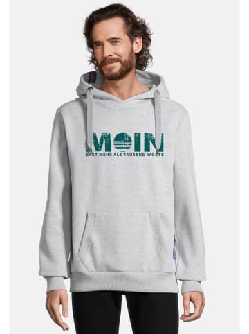 Salzhaut Hoodie HEFF - MOIN sagt mehr als tausend Worte in Grey Melange