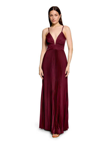 Vera Mont Chiffonkleid mit V-Ausschnitt in Deep Dahlia