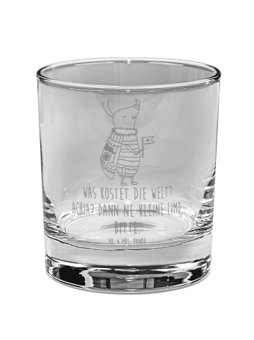 Mr. & Mrs. Panda Whiskey Glas Nachtfalter Fähnchen mit Spruch in Transparent
