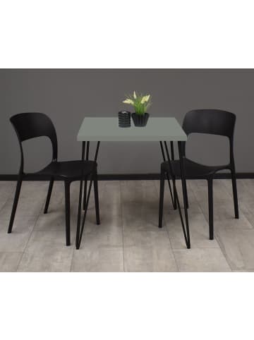 58 aufm Kessel BISTROTISCH Eirena 70x70x75 schwarz matt/Pinie green matt lack