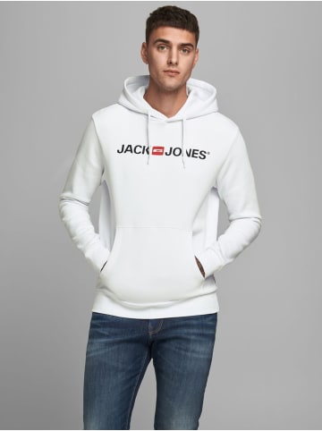 Jack & Jones Corp Sweat Hood Kapuzen Sweatshirt Jumper Reg Fit in Weiß
