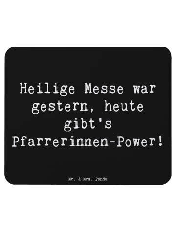 Mr. & Mrs. Panda Maus-Pad Spruch Pfarrerinnen Power mit Spruch in Schwarz