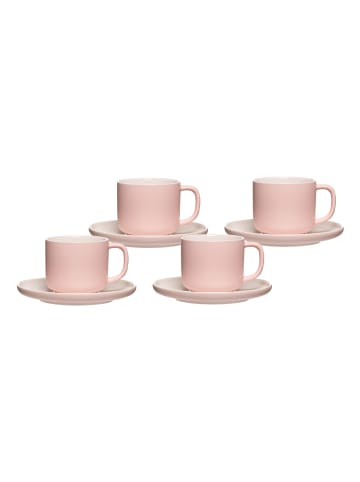 Ritzenhoff & Breker 4er Set Kaffeetassen mit Untertassen Jasper 240 ml in Rosa