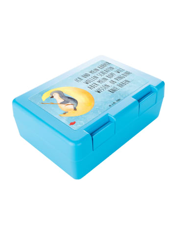 Mr. & Mrs. Panda Snackbox Pinguin Mond mit Spruch in Eisblau