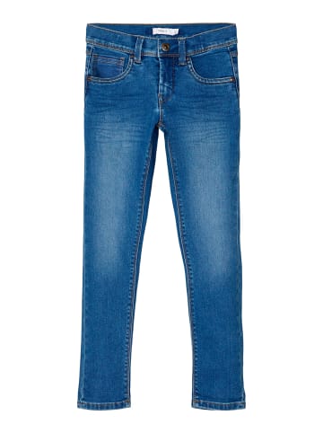 name it Jeans regular fit in medium blue denim