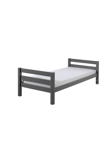 58 aufm Kessel EINZELBETT Karolina 210x63x99 aus Massivholz in grau