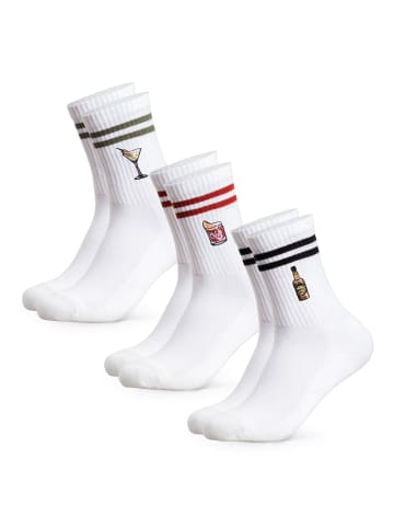 Occulto 3er Pack Motiv Tennissocken mit Streifen Summer in Drinks2