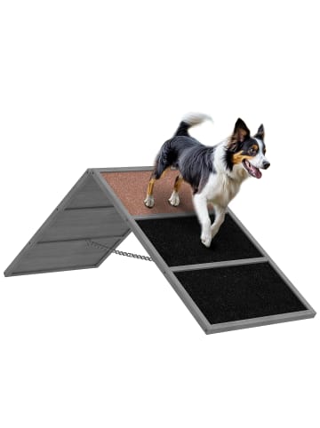 Pawhut Hunde Agility Steg 173L x 59B x 66H cm Grau