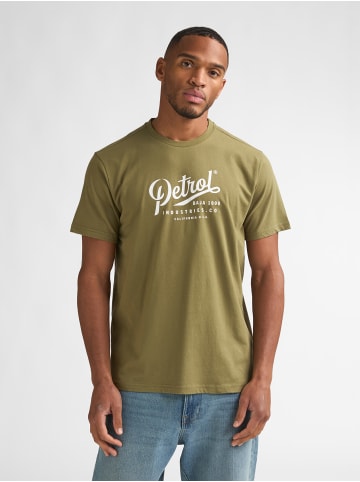 Petrol Industries Bedrucktes Jersey T-Shirt Huracán in Grün