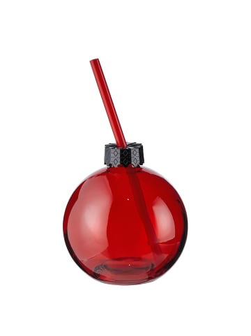 Butlers Kugel SANTA'S BUBBLE m.Trinkhalm 6er-Set in Rot