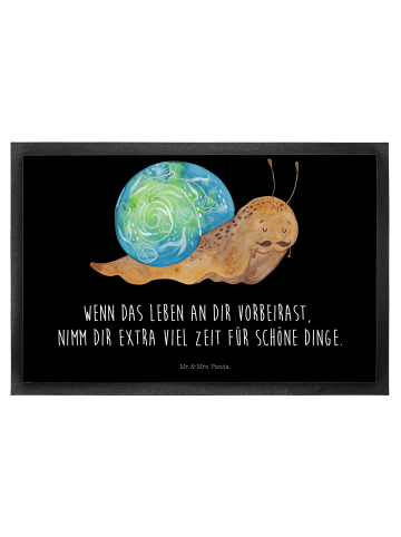 Mr. & Mrs. Panda Schmutzmatte Schnecke Sir mit Spruch in Schwarz