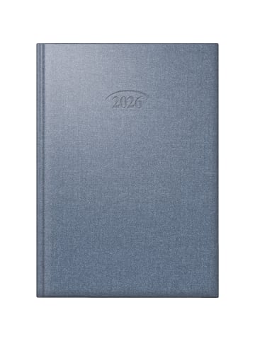 BRUNNEN Buchkalender 765 14,3x20,2cm 1 Tag/Seite Metallico cosmosblau 2026