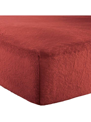 REDBEST Flanellflausch-Jersey Spannbettlaken Dallas in dunkelrot