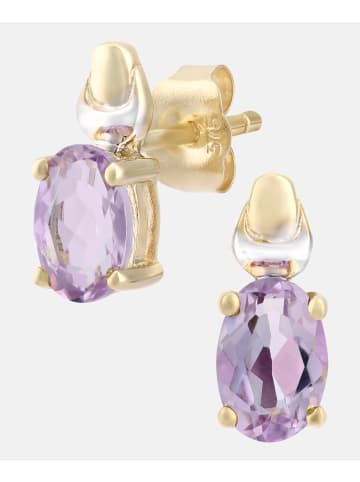 Diamant L'éternel Ohrringe aus 375 Gelbgold mit Amethyst