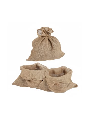 relaxdays 3 x Jutesack in Natur - (B)50 x (H)55 cm