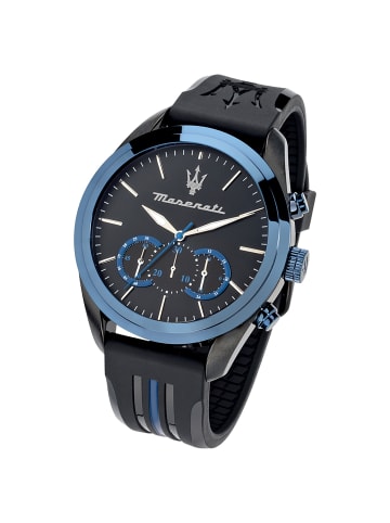 Maserati Chronograph-Armbanduhr Maserati Traguardo in schwarz und blau groß (55x45mm)