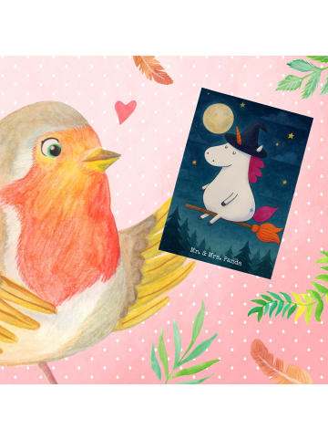 Mr. & Mrs. Panda Glückwunschkarte Einhorn Hexe Design ohne Spruch in Weiß