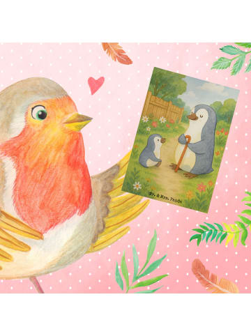 Mr. & Mrs. Panda Klappkarte Pinguin Opa Enkel Design ohne Spruch in Weiß