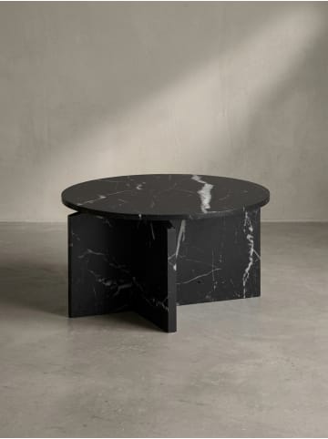KADIMA DESIGN Couchtisch 60x60x33 cm Sofatisch in Marmor-Optik Modern, in Schwarz