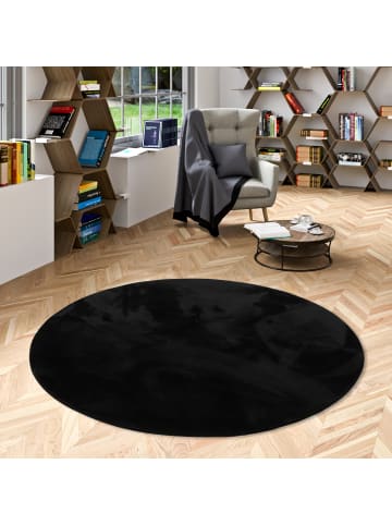 Pergamon Fellteppich Pearl Rund in schwarz
