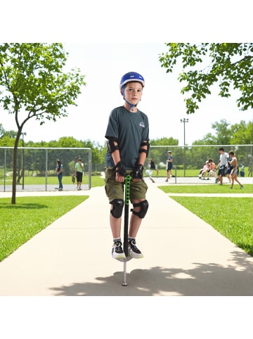 relaxdays Pogo Stick in Schwarz/ Grün - 35 kg