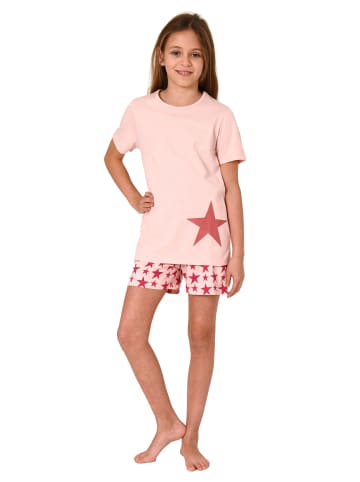 NORMANN Shorty kurzarm Schlafanzug Sterne - 74274 in rose