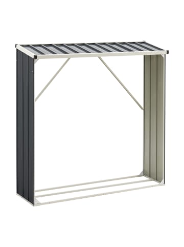casa.pro Brennholzunterstand Kalmar in Anthrazit (L)155cm (B)45cm (H)157cm