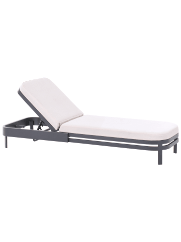 Beliani Gartenliege NETTUNO in Beige/Schwarz - (W) 65 x (H) 33 x (L) 194 cm