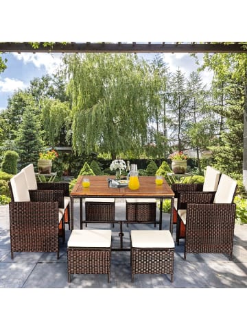 COSTWAY 9 tlg. Polyrattan Set Rattanmöbel in Beige