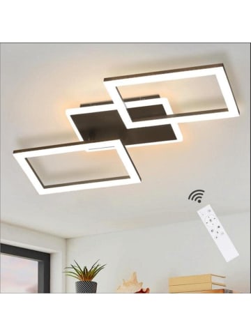 ZMH Deckenleuchte LED in schwarz 3000K-6500K dimmbar 46W moderne Wohnzimmerlampe