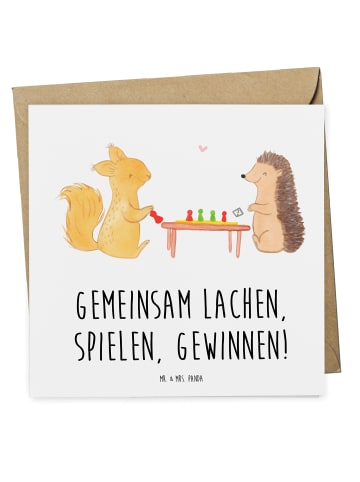 Mr. & Mrs. Panda Geschenkgutschein Spieleabend Glück mit Spruch in Weiß