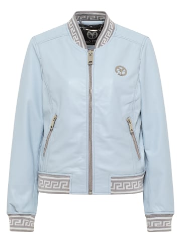Carlo Colucci Lederjacke Colton-L in Hellblau