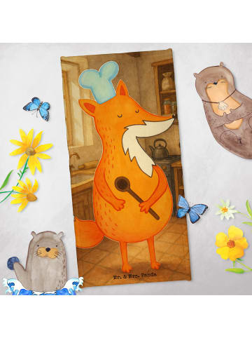 Mr. & Mrs. Panda Handtuch Fuchs Koch Design ohne Spruch in Türkis Pastell