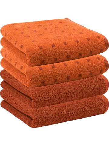 Erwin Müller Frottier, Jacquard Handtuch 4er-Pack Sigmaringen in terra