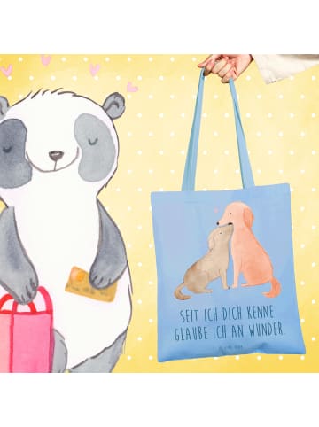 Mr. & Mrs. Panda Tragetasche Hunde Liebe mit Spruch in Sky Blue