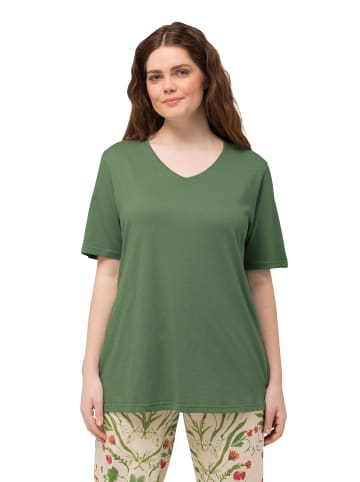 Ulla Popken Pyjama-Shirt in grün
