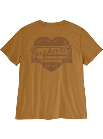 CARHARTT  Shirt "Irvine Relaxed Heritage Heart T-Shirt" in Braun