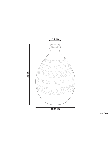 Beliani Dekovase KUMU in Braun/Schwarz/Weiß - (W) 24 x (H) 36 x (L) 24 cm