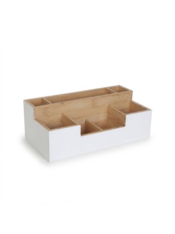 Schreibtisch Organizer in Weiß/Natur - (B)30 x (H)11 x (T)15 cm