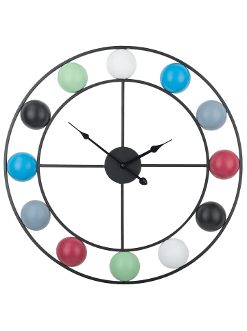 Beliani Wanduhr REIDEN in Bunt/Schwarz/Grau - (W) 56 x (H) 56 x (L) 5 cm