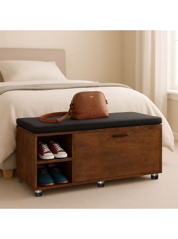 relaxdays 2-tlg. Schuhbank mit Schrank Set in Industrial/ Schwarz