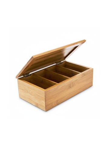 relaxdays Teebox in Natur - (B)28,5 x (H)9 x (T)16 cm