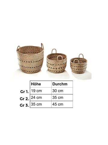 kobolo 3tlg. Set Dekokorb SEAGRASS3SET in Braun