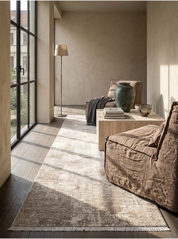KADIMA DESIGN Teppichläufer Abstrakt pflegeleicht Wohnzimmer Schlafzimmer Flur in Beige