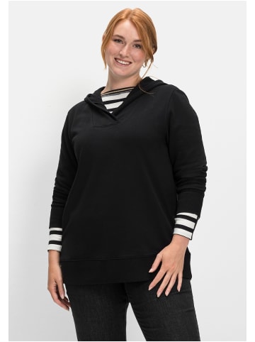 sheego Sweatshirt in schwarz