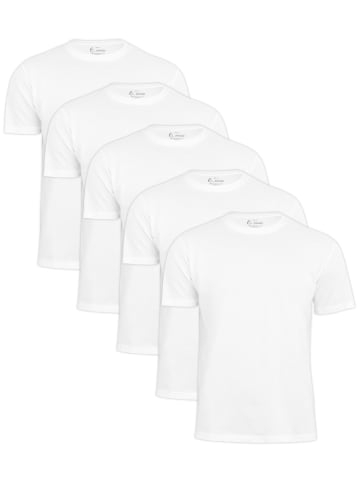 Cotton Prime® 5er Pack T-Shirt Basic O-Neck in Weiss