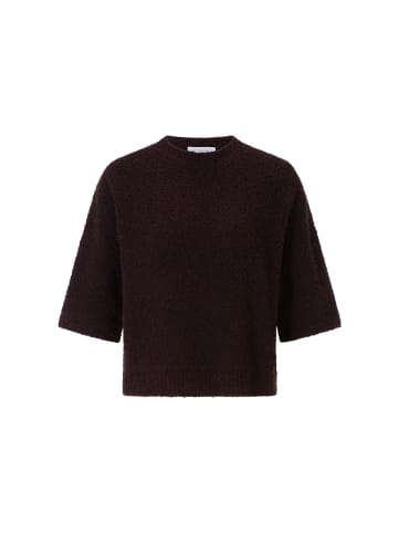 Rich & Royal Oversized Strickpullover mit Bouclé-Struktur in Chocolate Torte