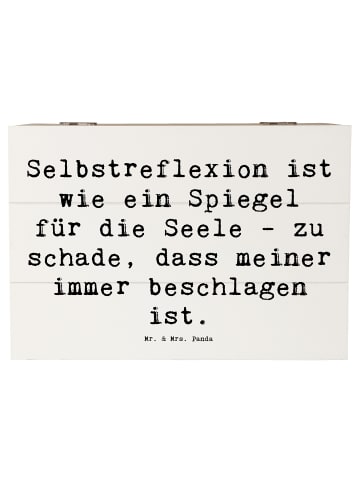 Mr. & Mrs. Panda Kiste Spruch Selbstreflexion Spiegel mit Spruch in Weiß