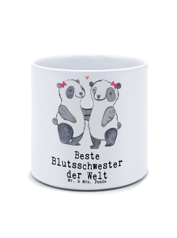 Mr. & Mrs. Panda XL Blumentopf Panda Beste Blutsschwester der We... in Weiß