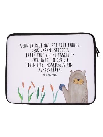 Mr. & Mrs. Panda Notebook Tasche Otter Stein mit Spruch in Weiß